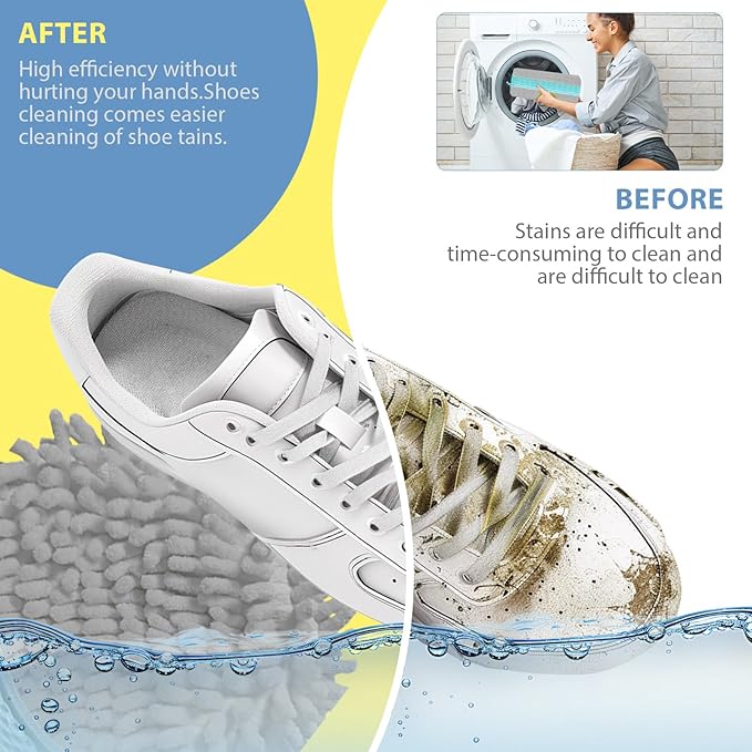 (2+4pcs) Large Shoes Washing Machine bags .Reusable Shoe Cleaning Bags for Washer and Dryer, 2pcs Clean Laundry Bags for Tennis Shoes and Sneaker. 4 Extra Large Non-woven Storage Bags included