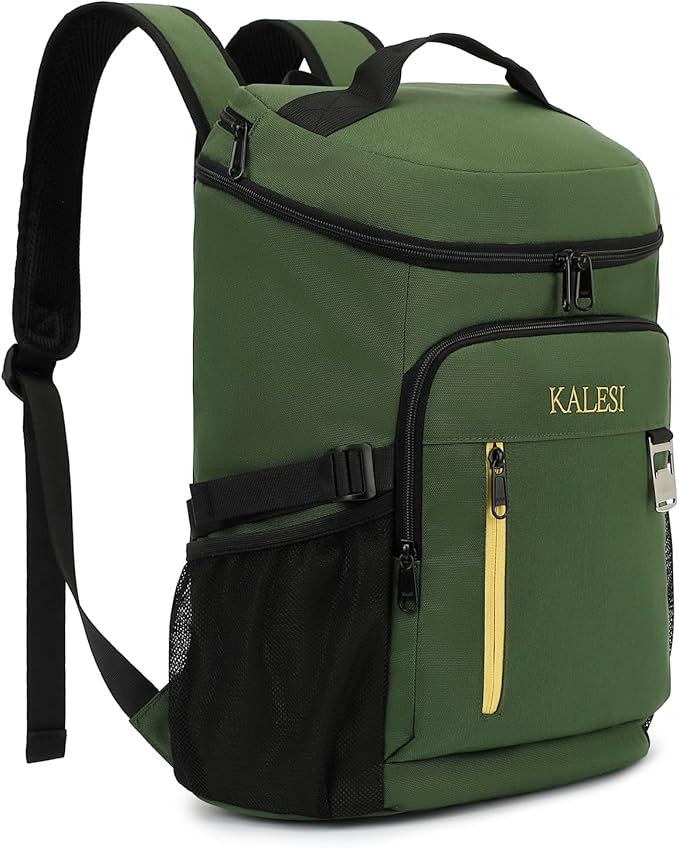 Kalesi Cooler Backpack 36 Cans Lightweight Insulated Backpack Cooler Leak-Proof Travel Camping Lunch Backpack Outdoor Cutlery Backpack for Men and Women