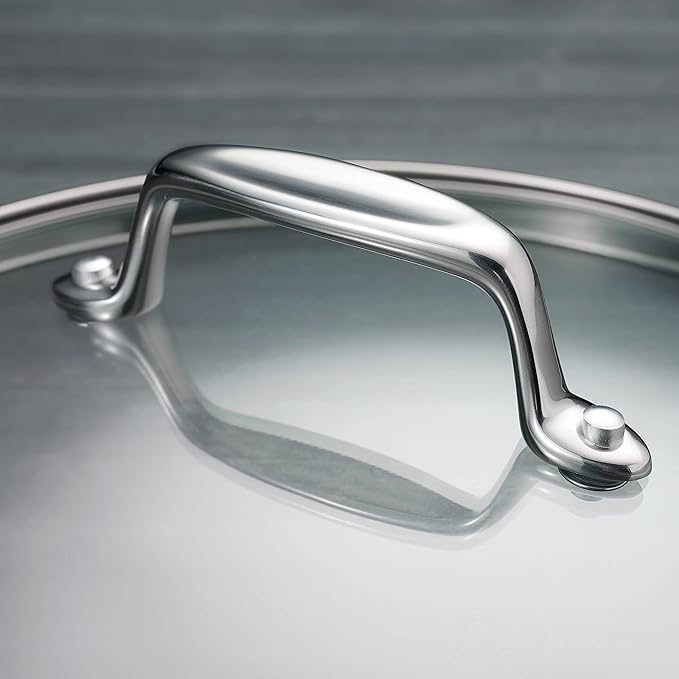 Tramontina Tri-Ply Clad Stainless Steel 12-Piece Cookware Set with Glass Lids, Pots and Pans Kitchen Set, Induction-Ready, Dishwasher-Safe, Made in Brazil