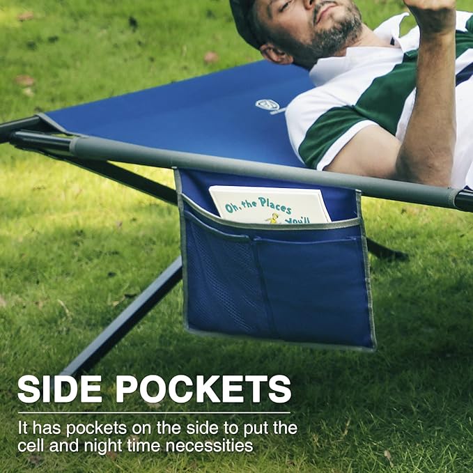 EVER ADVANCED 2 Pack Extra Wide Camping Cot for Adults Oversized XXL Sleeping Cots Folding Cot Bed with Carry Bag, 84.3" L x 41.9" W, Support to 550 lbs