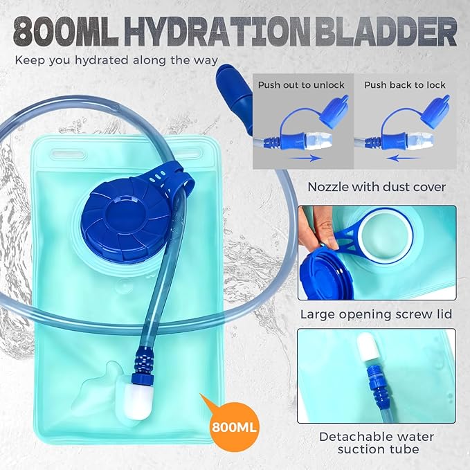 Running Hydration Vest Backpack Chest Bag with 800 ML Water Bladder, Minimalist Lightweight Running Vest for Women Men with Phone Holder, Extra Storage for Hiking Cycling Marathon