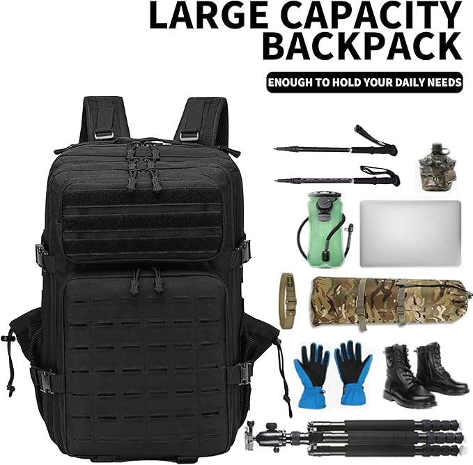 Military Tactical Backpack 45L/25L 3 Day Assault Pack Molle Daypack Hiking Backpack for Men and Women