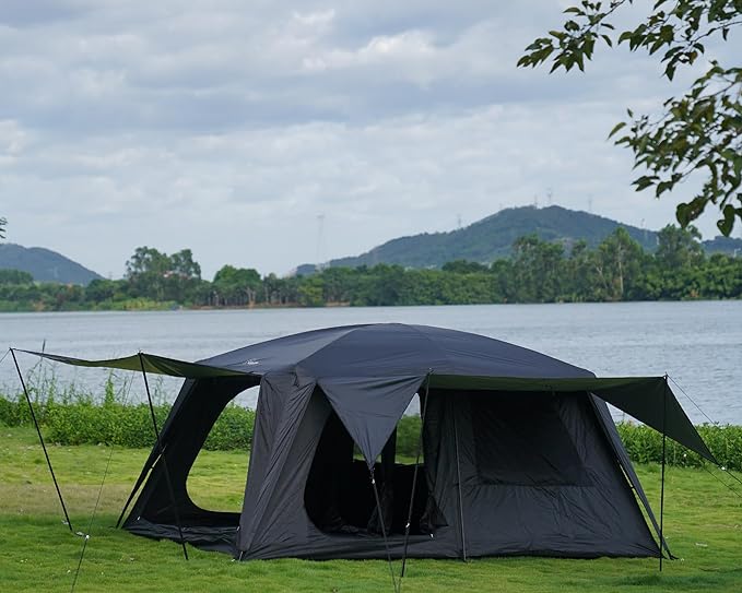 Vidalido 4-6 Person Camping Tent with 3 Door 2 Room Large Family Cabin Tents, Double Layer Waterproof Portable Glamping Tent, Big Tents for Outdoor Camping Hiking and Backpacking