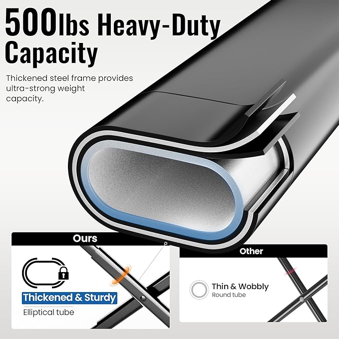 Oversized Folding Camping Chairs for Adults Heavy Duty, Support 500lbs Big and Tall High Back Camping Chairs for Heavy People Padded Lawn Chairs Camp Chairs for Patio,Beach,Camp,Lawn,Outdoor