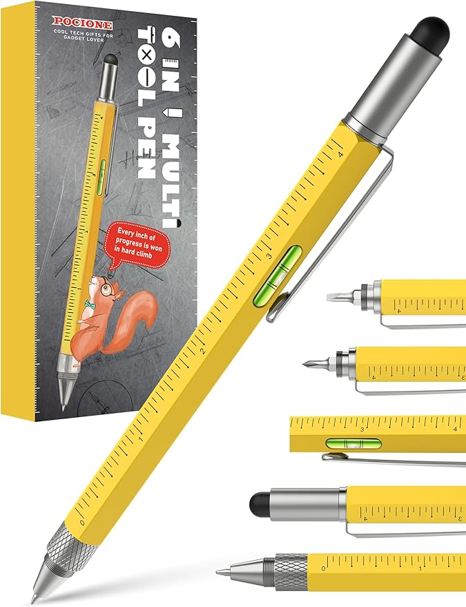 Stocking Stuffers for Men Multitool Pen - Mens Gifts for Christmas Unique White Elephant Gifts for Adults Useful, Birthday Gift Ideas for Dads Grandpas Who Want Nothing, Cool Gadgets EDC Tools for Men