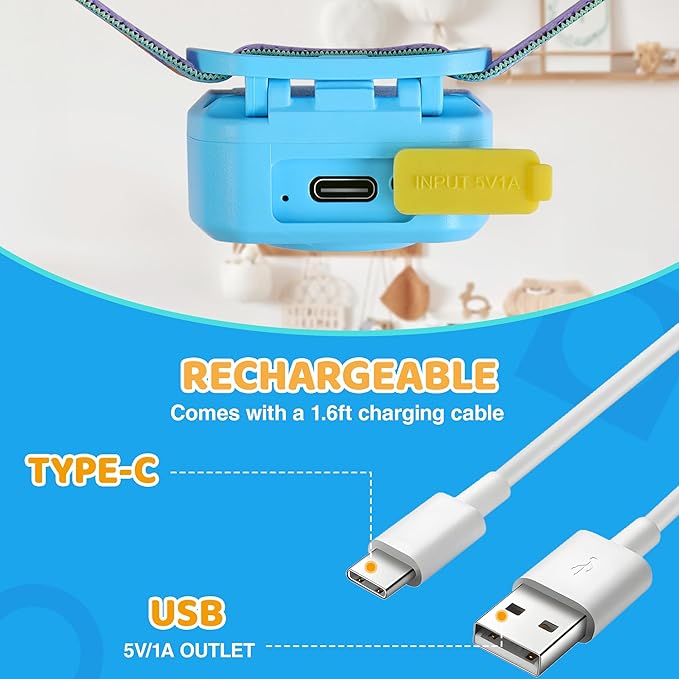 EverBrite LED Headlamp Rechargeable Kids Headlamp with RGB Mode and Adjustable Headband, 3 Modes Multicolor Headlamp for Camping, Reading, Exploring, Halloween, Christmas