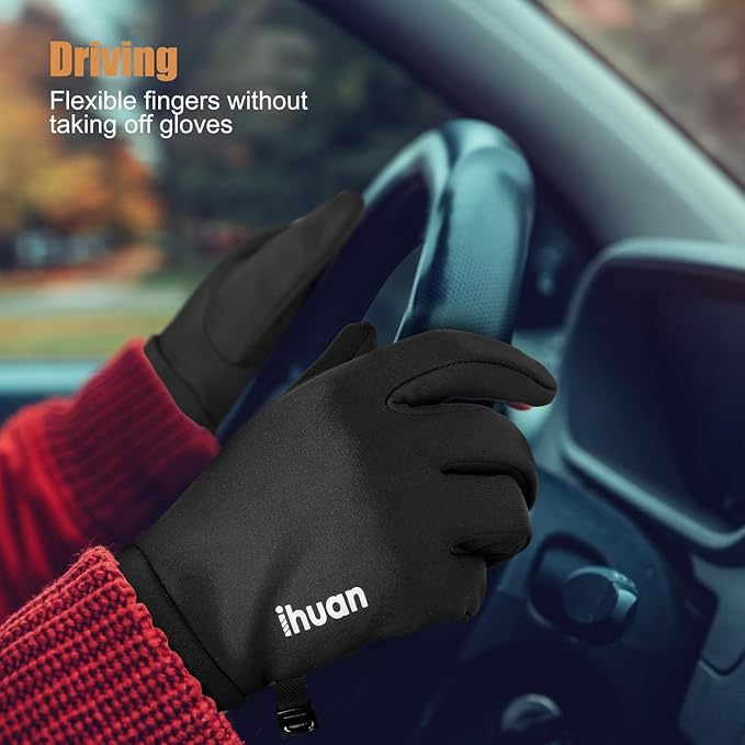 Lightweight Winter Running Gloves for Women and Men, Touch Screen Fingers for Cold Weather, Warm Liner Gloves for Ski, Snow, Hiking, Driving, Camping, Cycling Windproof