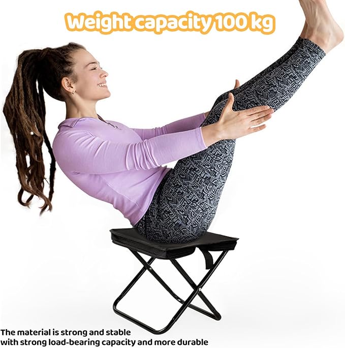 Portable Collapsible Stool & Folding Chair, Lightweight Portable Chair for Adults, Holds Up to 250LBS, Small Camping Stool for Hiking & Fishing