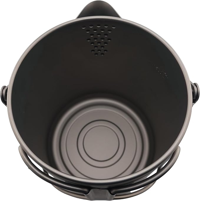 Valtcan Titanium Percolator Coffee Maker Pot 1.5L Filter Brew Ultralight Weight Camping Kettle 50 fl oz 6 Cup Capacity Glass Knob 395g Compact Kettle