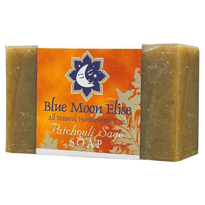 Patchouli Sage All Natural Bar Soap, Made with Organic Ingredients, Handmade in the USA, Moisturizing and Therapeutic for Face/Body, For Sensitive Skin, For Men and Women