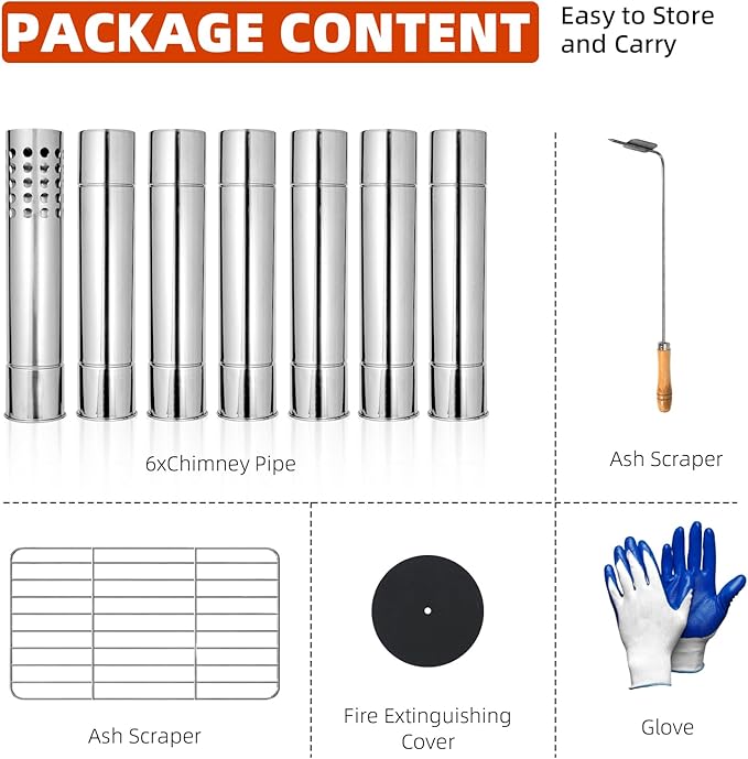 Camping Tent Stove – Portable Wood Burning Stove for Outdoor Camping, Hiking, Ice Fishing, and Hunting – Lightweight & Compact Design, Durable Stainless Steel Construction with Chimney Pipe