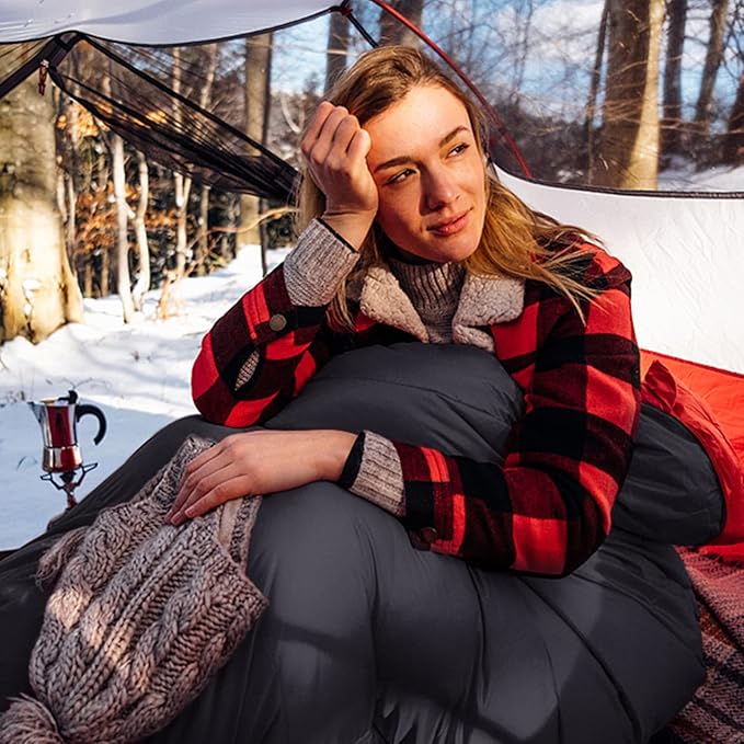 Down Sleeping Bag for Adults, 600 Fill Power, Ultralight & Compact with Compression Sack for Backpacking, Camping, Hiking