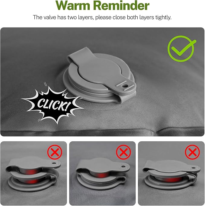 OGERY Sleeping Pad for Camping, 6" Extra-Thick Reinforced Camping Sleeping Pad with Pillows & Built-in Foot Pump, Ultralight Self Inflating Air Mattress Mat for Tent Hiking Essentials Gear