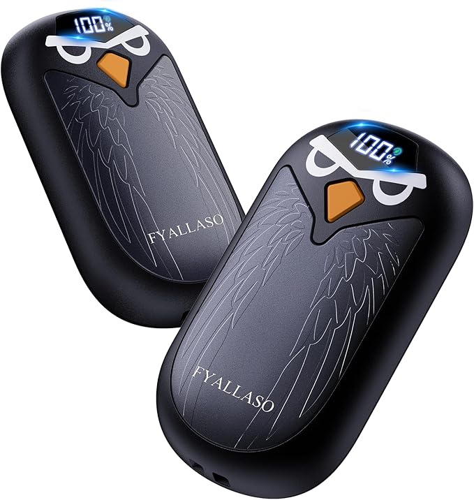 Magnetic Hand Warmers Rechargeable 2 Pack, Electric Reusable Heated Hand Warmer, LED Display & 4 Levels Heating, USB Pocket Heater for Golf, Raynauds, Camping, Hunting Gear, Gifts for Women, Men