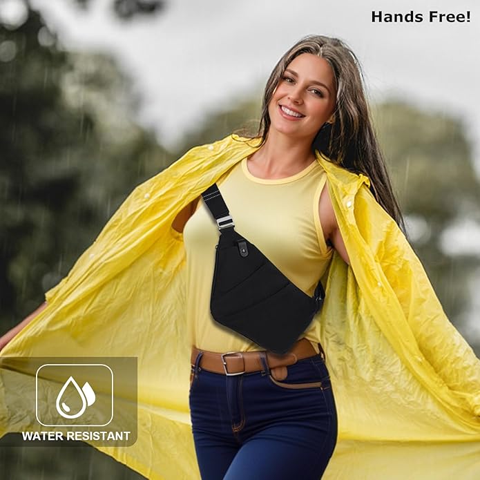 Sling Bag Cross Body Bag, Anti Theft Crossbody Bags for Travel Lightweight Chest Shoulder Bags for Women Men