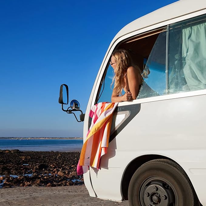 Dock & Bay Beach Towel - Quick Dry, Sand Free - Compact, Lightweight - 100% Recycled - Includes Bag - Summer - Peach Sunrise - Extra Large (200x90cm, 78x35)