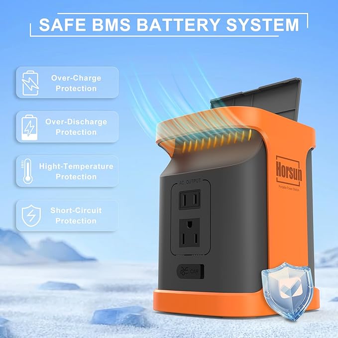 Portable Outdoor Power Station Power Bank Car Battery Jump Starter, AC Max 150W DC USB, Type-C PD, LED Light, Multifunction calbes for Fishing Power Reel Phone Laptop Home Backup Camping