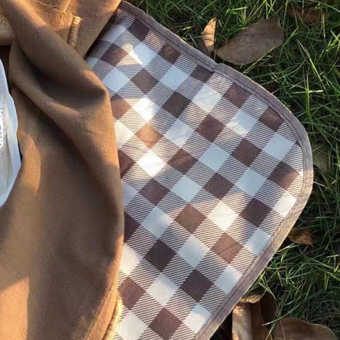 K Y KANGYUN Extra Large Picnic Blanket Outdoor Beach Blankets, Water-Resistant Foldable Sandproof Blankets Cute Picnic Mat for Beach, Camping Grass Lawn Park Mats (Brown 2, 80x60 in)