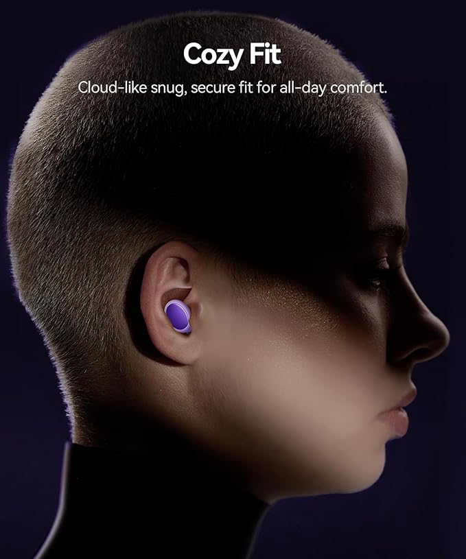 Ear Plugs for Sleeping 45dB Noise Cancelling Ear Plugs for Concerts & Noise Reduction, Earplugs for Sleep, Snoring Airplane Musician Calmer, Silicone Earplugs Reusable Concert Ear Plug +8Tip Violet