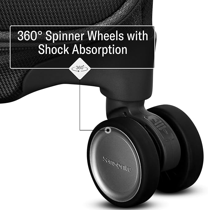 Samsonite UpLIFT Lightweight Medium Checked Softside Luggage with Spinner Wheels - Expandable - Airline-Approved, Polyester Soft Suitcase for Ultra Light Travel - Black