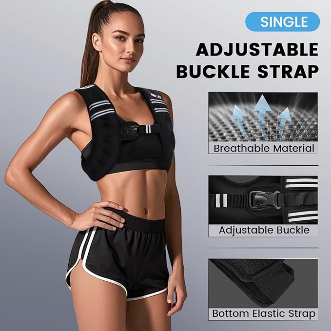 Weighted Vest Woman - Womens Weight Vest for Walking, Strength Training Weight Vests for women, Reflective Stripe Fitness Vest for Workout Running Jogging