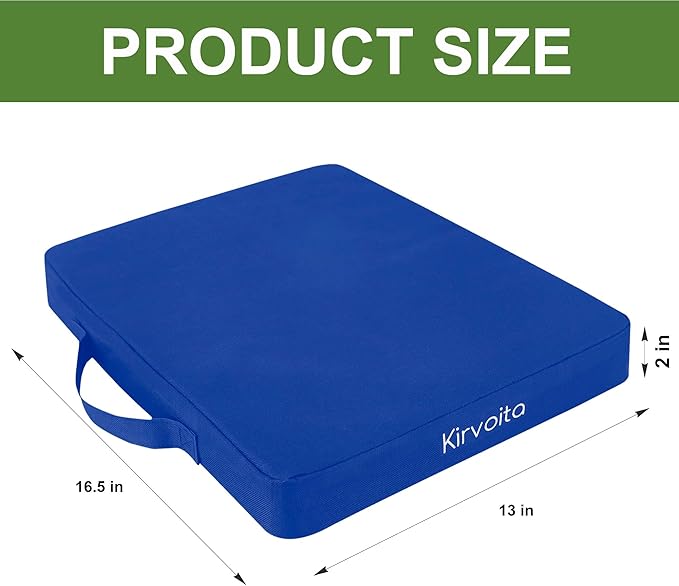 Portable Bleacher Seat Cushions 4 Pack, Waterproof Oxford Fabric Filled with High Density PU Foam (Blue)