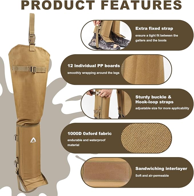 Snake Guard Chaps Waterproof Snake Chaps for Hunting Snake Bite Protection Gear Adjustable Size Snake Proof Gaiters Fit for Men & Women Anti-Snake Gaiters for Legs Cover From Ankle to Thigh