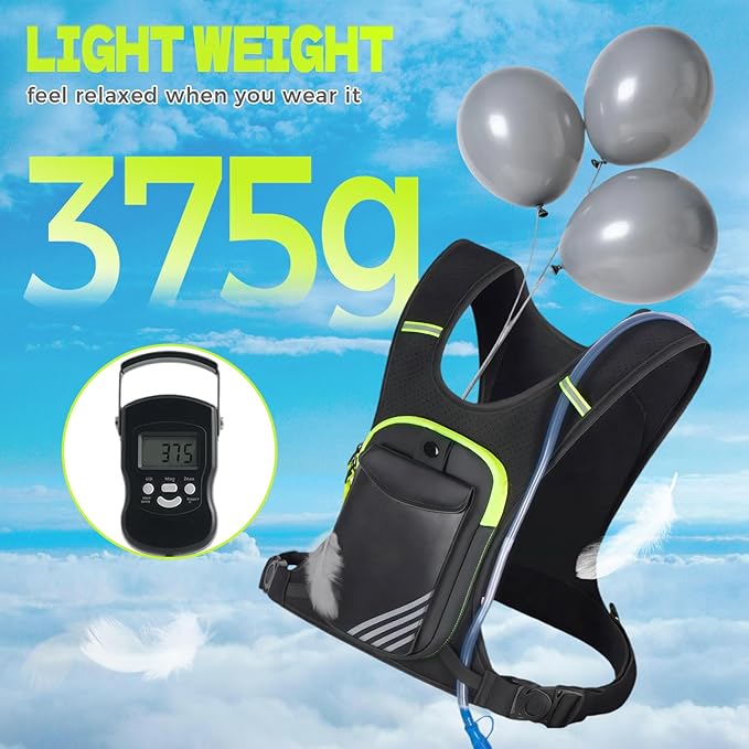 Running Hydration Vest Backpack Chest Bag with 800 ML Water Bladder, Minimalist Lightweight Running Vest for Women Men with Phone Holder, Extra Storage for Hiking Cycling Marathon