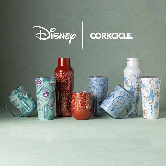 Corkcicle Disney Princess Sport Canteen - Keeps Drinks Cold for 25 Hours - Triple-Insulated Stainless Steel - Screw-On Cap - Summer Drinkware Gift - Keeps Drinks Ice Cold - 20 oz - Cinderella