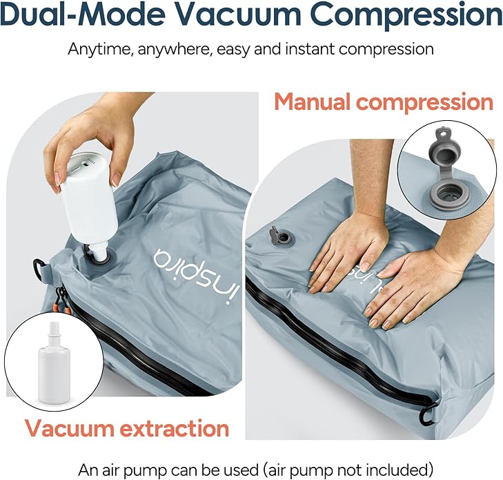 Vacuum Compression Bags IP67 Waterproof with Shoulder Strap Reusable Travel Space Saver for Carry On Suitcases and Backpack