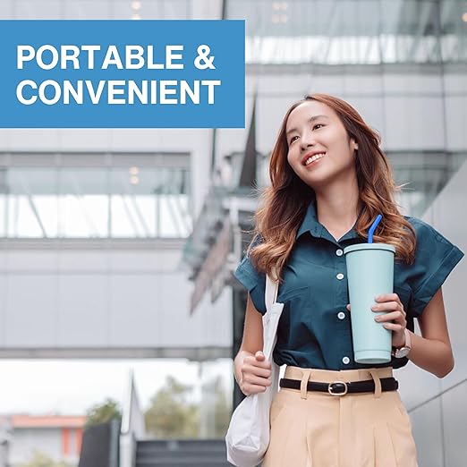 Campbell Ultrafiltration+ On the Go Filter Straw - Reusable, Dishwasher Safe for Hiking, Camping, Travel - Removes 99.9% Water Contaminants, Compatible with Most Mugs, Tumblers, or Most Bottles