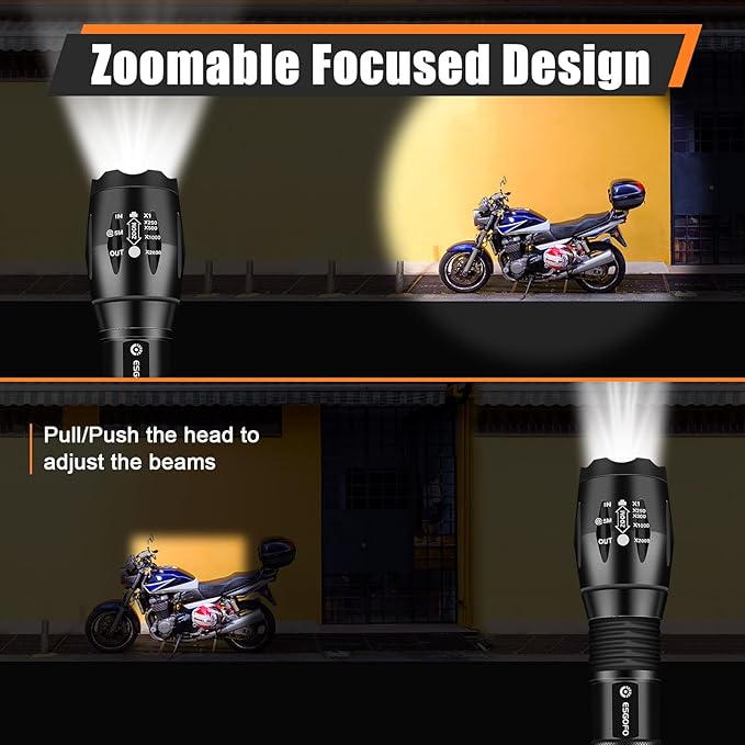 Esgofo LED Flashlights 2 Pack Bright Powerful EDC Handheld Flash Lights, High Lumens Pocket Linterna, 5 Modes, Waterproof, for Gift Survival Emergency Camping