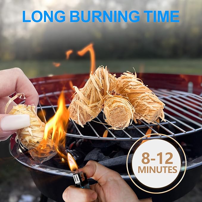 110 Pieces Fire Starter, Waterproof - Natural Fire Starters, for BBQ, Fireplace, Pizza Oven, Fire-Pit, Campfire, Camping Charcoal Starter, Quick Light Wood Charcoal Fire Starter