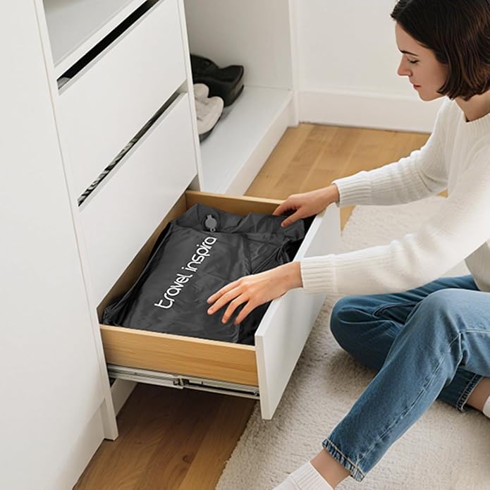 Vacuum Compression Bags IP67 Waterproof with Shoulder Strap Reusable Travel Space Saver for Carry On Suitcases and Backpack