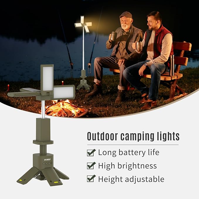 Telescopic Camping Lights Rechargeable 14000 mAh Led Multifunction Magnetic Lanterns Job Site Lighting Cordless Dimmable Camping Tent Lamp Portable Power Supply 6000LM IPX5 Waterproof