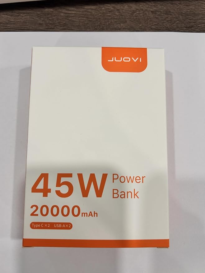 J2621 Power Bank Portable Charger,20000mAh 45W PD3.0 QC 4.0 Fast Charging Battery Pack with LED Display,2 USB-C,2 USB-A for iPhone Tablet MacBook
