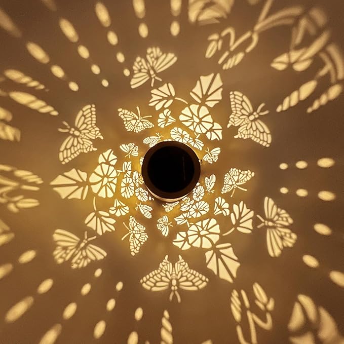 Solar Lanterns Outdoor Waterproof Butterfly Garden Decorations Gifts for Women Gifts for Mom Grandma Birthday Gifts Hanging Solar Lanterns Outdoor for Patio Decoration, Deck, Lawn, Passageway