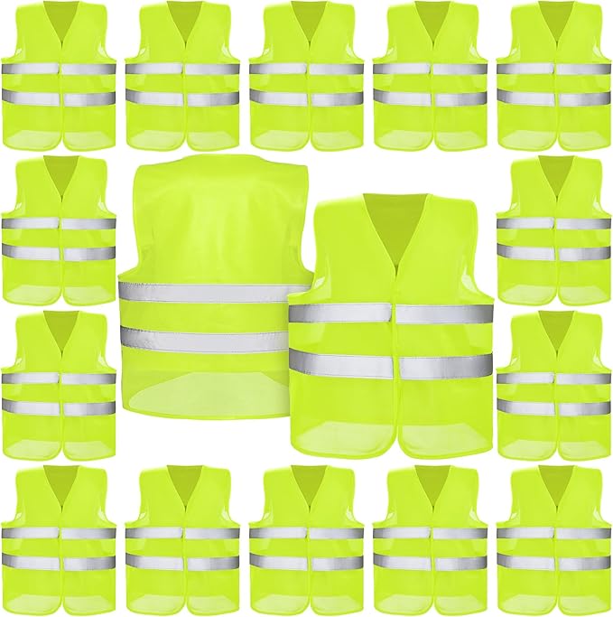 JaGely High Visibility Safety Vest Bulk Reflective Mesh Security Vest for Men Women Work Cycling Runner Neon