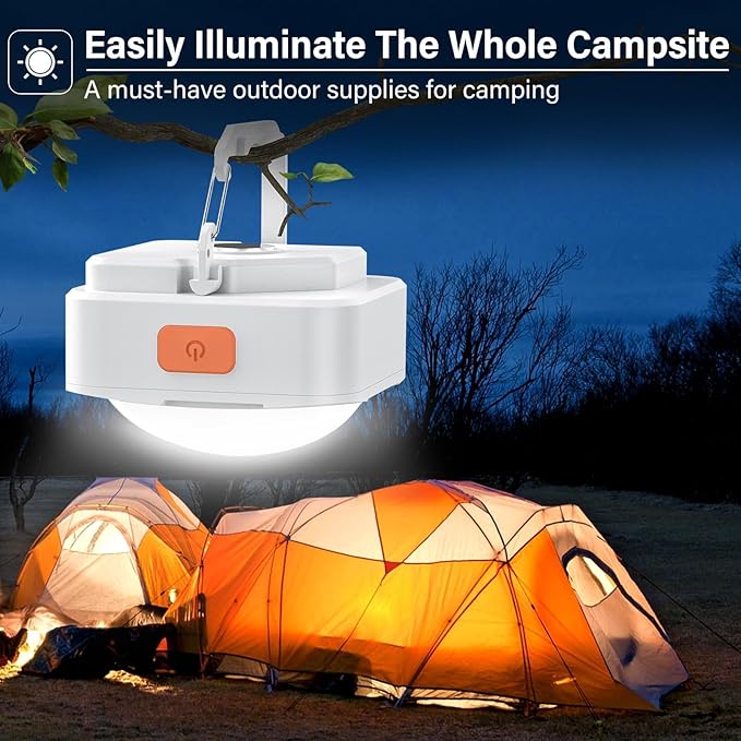 Rechargeable Camping Lights FLY2SKY 6Pcs White Tent Lights Mini Flashlight Portable LED Camping Lantern Survival Gear Camping Accessories for Hiking Backpacking Fishing Hurricane Emergency Outage