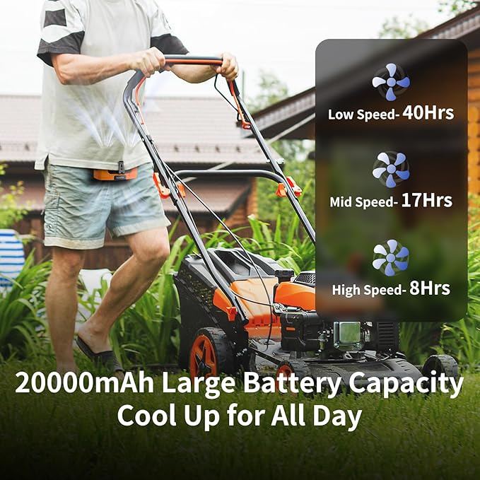 Socool 20000mAh Portable Waist Fan Clip on Wearable Belt Personal Fans Rechargeable Battery Operated, 40H Cooling Fan with 10 Speeds & Dual Motors, Neck Fans Hanging Hands-Free for Outdoor Travel