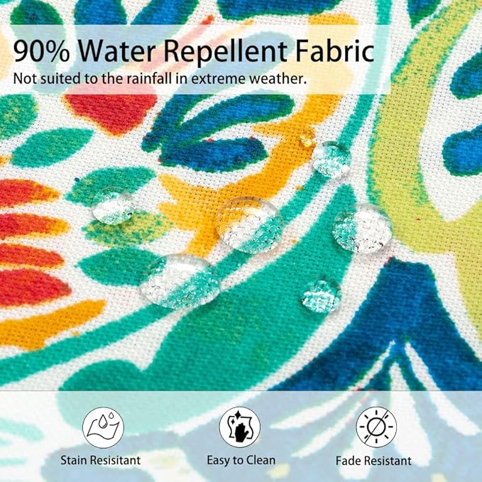 Magpie Fabrics Patio Pillow Covers ONLY 18"x18", Set of 2, Fade-Resistant Outdoor Indoor Cushion Cases Decorative Throw Pillowcase Shell for Couch Garden Furniture -Paisley Multi