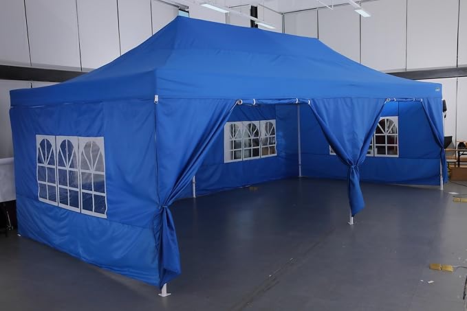 COBIZI 13x26 Pop up Canopy Tent 13x26 Canopy with 6 Sidewalls Waterproof Heavy Duty Commercial Canopy Tent for Parties Outdoor Garden Gazebo, Carry Bag with Wheel(13x26ft, Black)