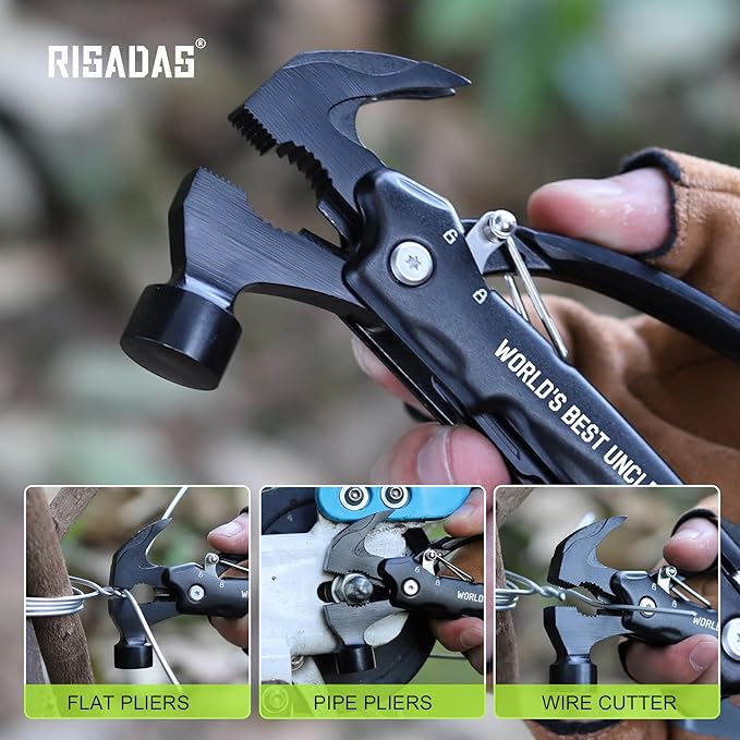 Uncle Gifts - Gifts for Uncle, Uncles Christmas Gift - Uncles Gift from Niece, Nephew, Fathers Day Birthday Presents- Best Uncle’s Presents, Multitool Hammer