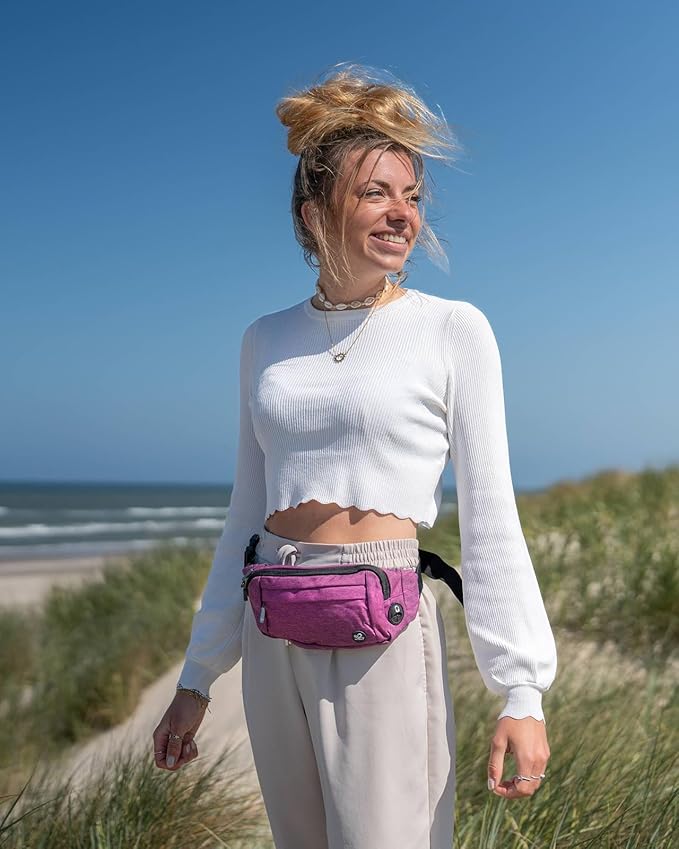 WATERFLY Fanny Pack Waist Bag: Small Hip Pouch Bum Bag Fannie Pack Phanny Fannypack Waistpack Bumbag Beltbag Sport Slim Fashionable for Jogging Hiking Hiker Woman Man