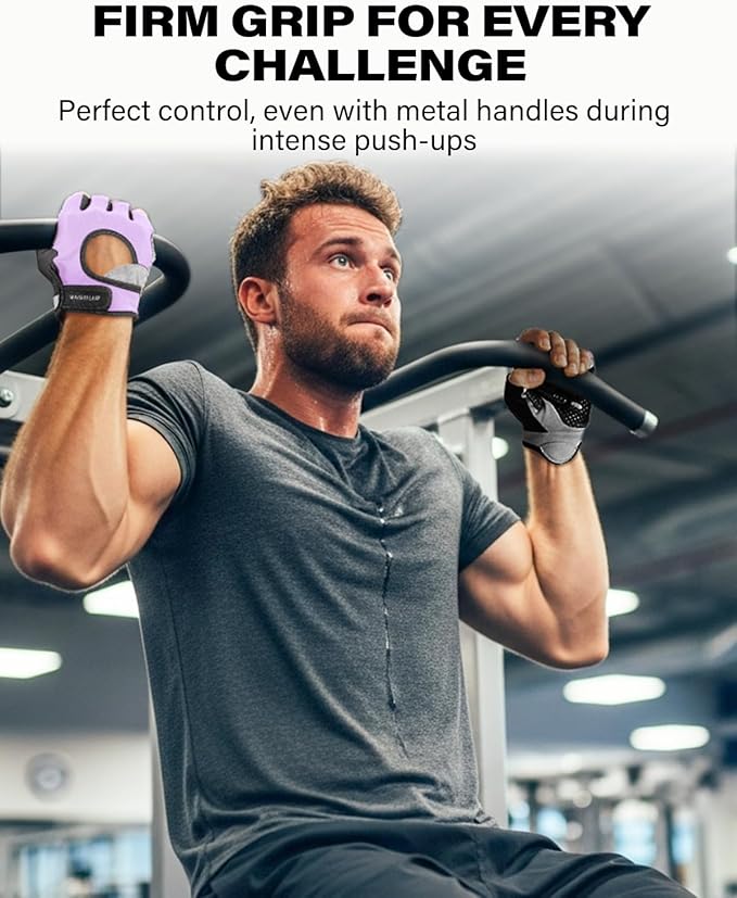 VINSGUIR Workout Gloves for Men and Women, Weight Lifting Gloves with Excellent Grip, Lightweight Gym Gloves for Weightlifting, Cycling, Exercise, Crosstraining, Pull ups, Fitness, Climbing and Rowing