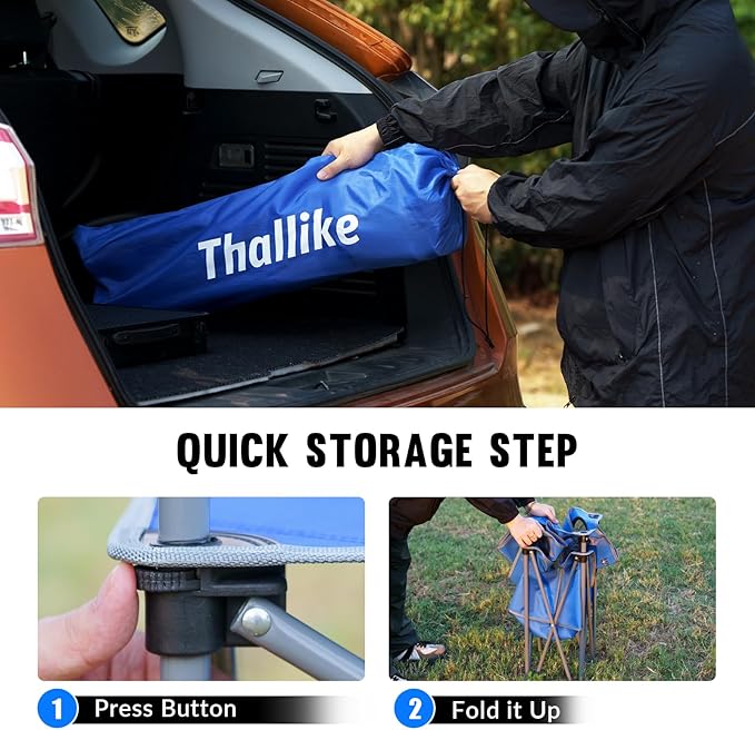 Portable Folding Camping Table Lightweight Outdoor Picnic Table with 4 Cup Holders & Storage Case Collapsible Tailgating Table for Camping Backyard Grill Outdoor Concerts