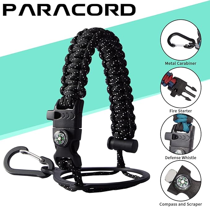 Insulated Water-Jug Gallon Water Bottles - with Straw & Spout Lids, Paracord Handle & Bottle Carrier, 128OZ Metal Gallon Water Bottle Large, Vacuum Thermo Jug Stainless Steel Water Flask Jug