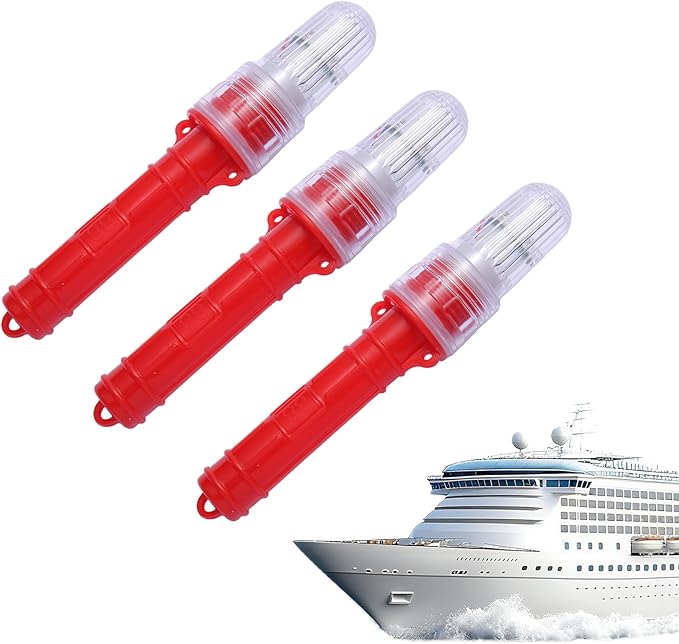 Boat Flares (3-Pack) - US Coast Guard Approved Marine Emergency Flares, Waterproof & Visible up to 10 Miles, Day/Night Use for Boating, Fishing Nets, Life Rafts & Buoys - Red Aerial & Handheld Signals