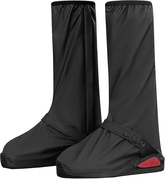 iCreek Waterproof Shoe Covers Reflective Rain Boot Foldable Non-Slip Protective Overshoes for Rainy Day, Hiking, Outdoor