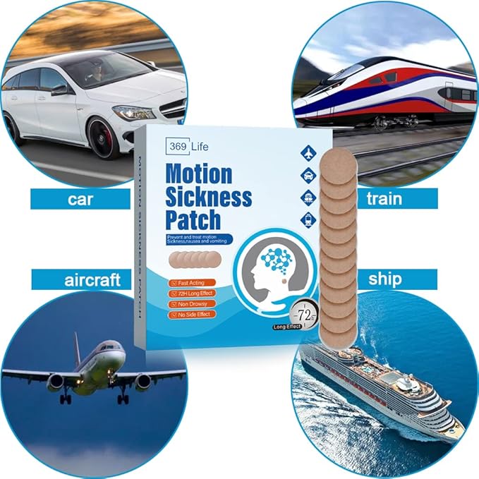 Motion Sickness Patches, Sea Sickness Patch for Cruise - Adults and Kids ((20 Count - Pack of 1))